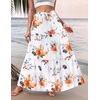 Zeagoo Womens Casual Maxi Skirts for Women 2026 High Waist Boho Skirts Floral Printed Long Flowy Skirt with Pockets(Red Floral)