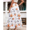 Zeagoo Womens Casual Maxi Skirts for Women 2026 High Waist Boho Skirts Floral Printed Long Flowy Skirt with Pockets(Red Floral)