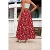 Zeagoo Womens Casual Maxi Skirts for Women 2026 High Waist Boho Skirts Floral Printed Long Flowy Skirt with Pockets(Red Floral-printed)