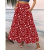 Zeagoo Womens Casual Maxi Skirts for Women 2026 High Waist Boho Skirts Floral Printed Long Flowy Skirt with Pockets(Red Floral-printed)