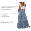 Zeagoo Womens Casual Maxi Skirts for Women 2026 High Waist Boho Skirts Floral Printed Long Flowy Skirt with Pockets(White Floral-01)