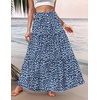 Zeagoo Womens Casual Maxi Skirts for Women 2026 High Waist Boho Skirts Floral Printed Long Flowy Skirt with Pockets(White Floral-01)