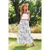Zeagoo Womens Casual Maxi Skirts for Women 2026 High Waist Boho Skirts Floral Printed Long Flowy Skirt with Pockets(White-printed-01)