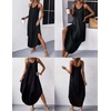 Zeagoo Women’s Casual Sundress Summer Maxi Sleeveless V Neck Split Boho Beach Dress Travel Vacation Dress with Pockets(01-black)