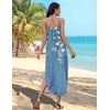 Zeagoo Women’s Casual Sundress Summer Maxi Sleeveless V Neck Split Boho Beach Dress Travel Vacation Dress with Pockets(05-floral)