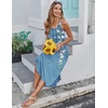 Zeagoo Women’s Casual Sundress Summer Maxi Sleeveless V Neck Split Boho Beach Dress Travel Vacation Dress with Pockets(05-floral)