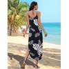 Zeagoo Women’s Casual Sundress Summer Maxi Sleeveless V Neck Split Boho Beach Dress Travel Vacation Dress with Pockets(A01-leaf)
