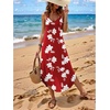 Zeagoo Women’s Casual Sundress Summer Maxi Sleeveless V Neck Split Boho Beach Dress Travel Vacation Dress with Pockets(A02-sf345)