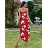 Zeagoo Women’s Casual Sundress Summer Maxi Sleeveless V Neck Split Boho Beach Dress Travel Vacation Dress with Pockets(A02-sf345)