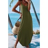 Zeagoo Women’s Casual Sundress Summer Maxi Sleeveless V Neck Split Boho Beach Dress Travel Vacation Dress with Pockets(Arg)