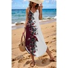 Zeagoo Women’s Casual Sundress Summer Maxi Sleeveless V Neck Split Boho Beach Dress Travel Vacation Dress with Pockets(Bf183)