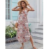 Zeagoo Women’s Casual Sundress Summer Maxi Sleeveless V Neck Split Boho Beach Dress Travel Vacation Dress with Pockets(Colorful Flora1)