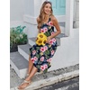 Zeagoo Women’s Casual Sundress Summer Maxi Sleeveless V Neck Split Boho Beach Dress Travel Vacation Dress with Pockets(Colorful Flora3)