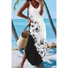 Zeagoo Women’s Casual Sundress Summer Maxi Sleeveless V Neck Split Boho Beach Dress Travel Vacation Dress with Pockets(Dh49)