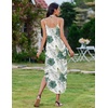 Zeagoo Women’s Casual Sundress Summer Maxi Sleeveless V Neck Split Boho Beach Dress Travel Vacation Dress with Pockets(Hf39)