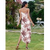 Zeagoo Women’s Casual Sundress Summer Maxi Sleeveless V Neck Split Boho Beach Dress Travel Vacation Dress with Pockets(Hf70)