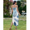 Zeagoo Women’s Casual Sundress Summer Maxi Sleeveless V Neck Split Boho Beach Dress Travel Vacation Dress with Pockets(Hp66)