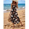 Zeagoo Women’s Casual Sundress Summer Maxi Sleeveless V Neck Split Boho Beach Dress Travel Vacation Dress with Pockets(Sp135)