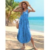 Zeagoo Women’s Casual Sundress Summer Maxi Sleeveless V Neck Split Boho Beach Dress Travel Vacation Dress with Pockets(Zr459)