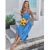 Zeagoo Women’s Casual Sundress Summer Maxi Sleeveless V Neck Split Boho Beach Dress Travel Vacation Dress with Pockets(Zr459)