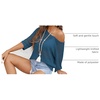 Zeagoo Womens Crochet Tops 3/4 Sleeve Summer Sweaters Hollow Out Knit Tops(Cyan)