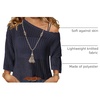 Zeagoo Womens Crochet Tops 3/4 Sleeve Summer Sweaters Hollow Out Knit Tops(Deep Blue)