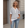 Zeagoo Women’s Short Sleeve Sweater 2026 Spring Summer Tops Clothes(A- Black&white Stripe)