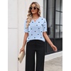Zeagoo Women’s Short Sleeve Sweater 2026 Spring Summer Tops Clothes(A- Polka Dot Light Blue)