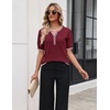 Zeagoo Women’s Short Sleeve Sweater 2026 Spring Summer Tops Clothes(A- Red-white)