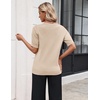 Zeagoo Women’s Short Sleeve Sweater 2026 Spring Summer Tops Clothes(Apricot)