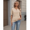 Zeagoo Women’s Short Sleeve Sweater 2026 Spring Summer Tops Clothes(Apricot)