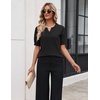 Zeagoo Women’s Short Sleeve Sweater 2026 Spring Summer Tops Clothes(Black)