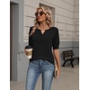 Zeagoo Women’s Short Sleeve Sweater 2026 Spring Summer Tops Clothes(Black)