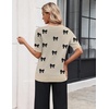 Zeagoo Women’s Short Sleeve Sweater 2026 Spring Summer Tops Clothes(Bow Black)