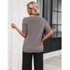 Zeagoo Women’s Short Sleeve Sweater 2026 Spring Summer Tops Clothes(Camel)