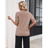 Zeagoo Women’s Short Sleeve Sweater 2026 Spring Summer Tops Clothes(Khaki)
