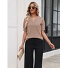 Zeagoo Women’s Short Sleeve Sweater 2026 Spring Summer Tops Clothes(Khaki)