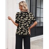 Zeagoo Women’s Short Sleeve Sweater 2026 Spring Summer Tops Clothes(Leopard Print)