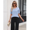 Zeagoo Women’s Short Sleeve Sweater 2026 Spring Summer Tops Clothes(Light Blue)