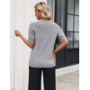 Zeagoo Women’s Short Sleeve Sweater 2026 Spring Summer Tops Clothes(Light Grey)