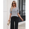 Zeagoo Women’s Short Sleeve Sweater 2026 Spring Summer Tops Clothes(Light Grey)