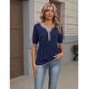 Zeagoo Women’s Short Sleeve Sweater 2026 Spring Summer Tops Clothes(Navy Blue)