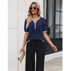 Zeagoo Women’s Short Sleeve Sweater 2026 Spring Summer Tops Clothes(Navy Blue)
