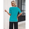Zeagoo Women’s Short Sleeve Sweater 2026 Spring Summer Tops Clothes(Peacock Blue)