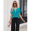Zeagoo Women’s Short Sleeve Sweater 2026 Spring Summer Tops Clothes(Peacock Blue)