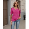 Zeagoo Women’s Short Sleeve Sweater 2026 Spring Summer Tops Clothes(Rose Red)
