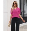 Zeagoo Women’s Short Sleeve Sweater 2026 Spring Summer Tops Clothes(Rose Red)