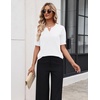 Zeagoo Women’s Short Sleeve Sweater 2026 Spring Summer Tops Clothes(White)