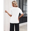 Zeagoo Women’s Short Sleeve Sweater 2026 Spring Summer Tops Clothes(White)