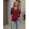 Zeagoo Women’s Short Sleeve Sweater 2026 Spring Summer Tops Clothes(Wine Red)